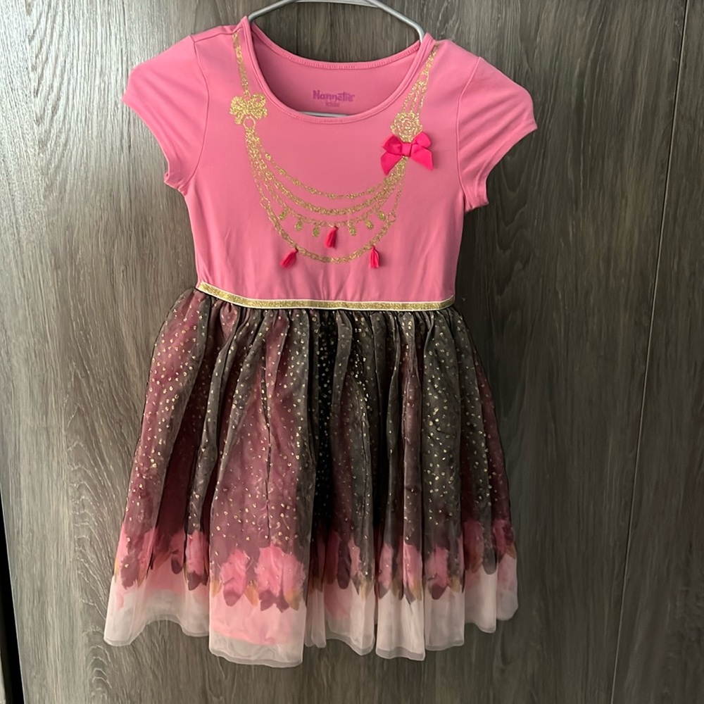 🌸SOLD🌸 - Nannette Girls Necklace Feather Mesh Dress | 6X Little Girls